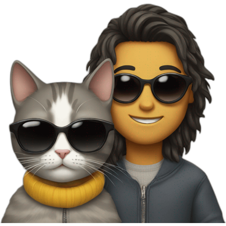 Cat with sunglasses with a boy emoji