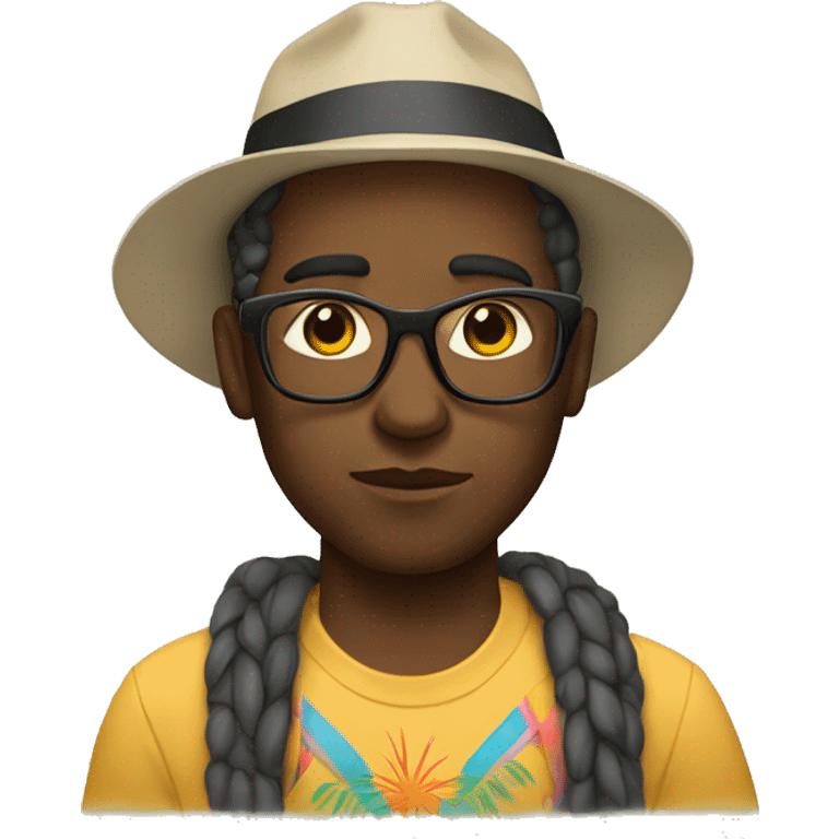 Coachella attendee with serious study vibes emoji