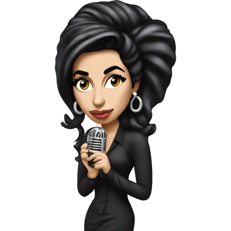 Amy winehouse with mirophone emoji