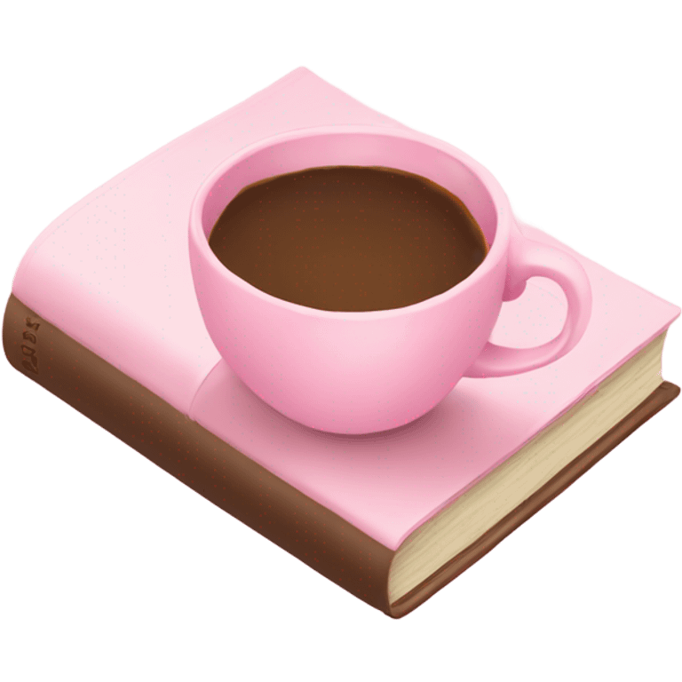 Light pink book with coffee  emoji