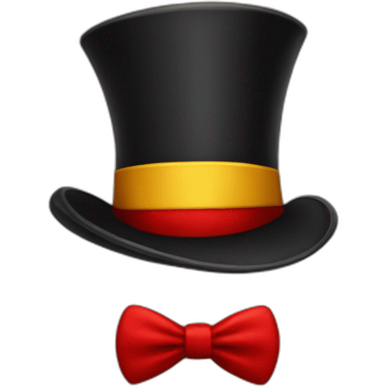 Red top hat with yellow line emoji