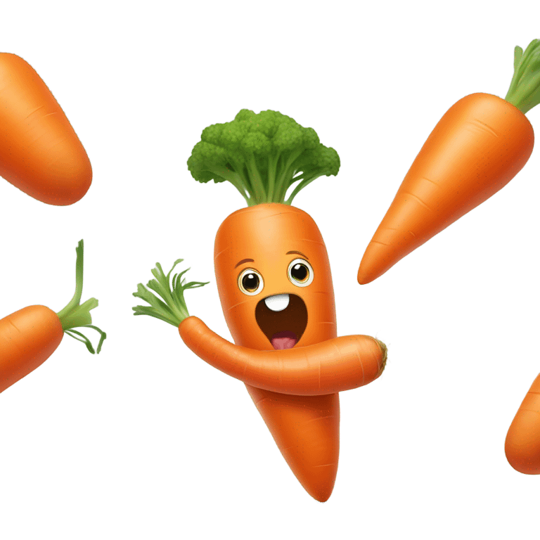 a carrot eating a bunny emoji