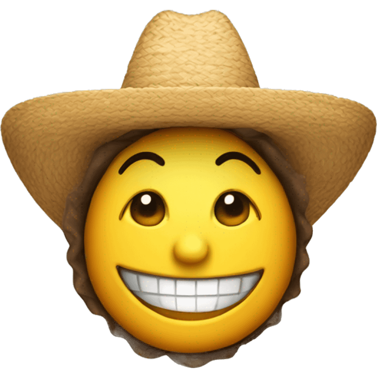 Happy face wearing sombrero emoji