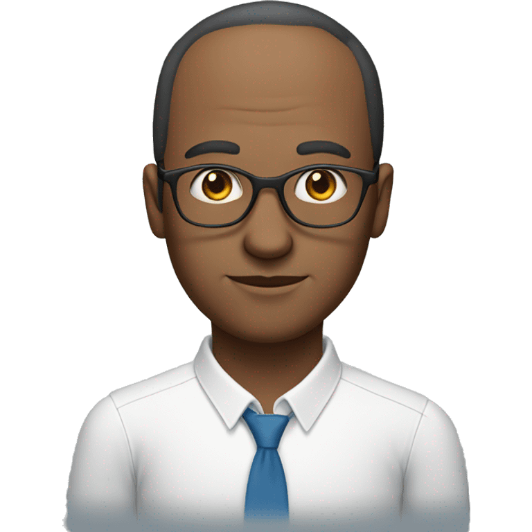 man with receding hairline blue eyes and glasses emoji