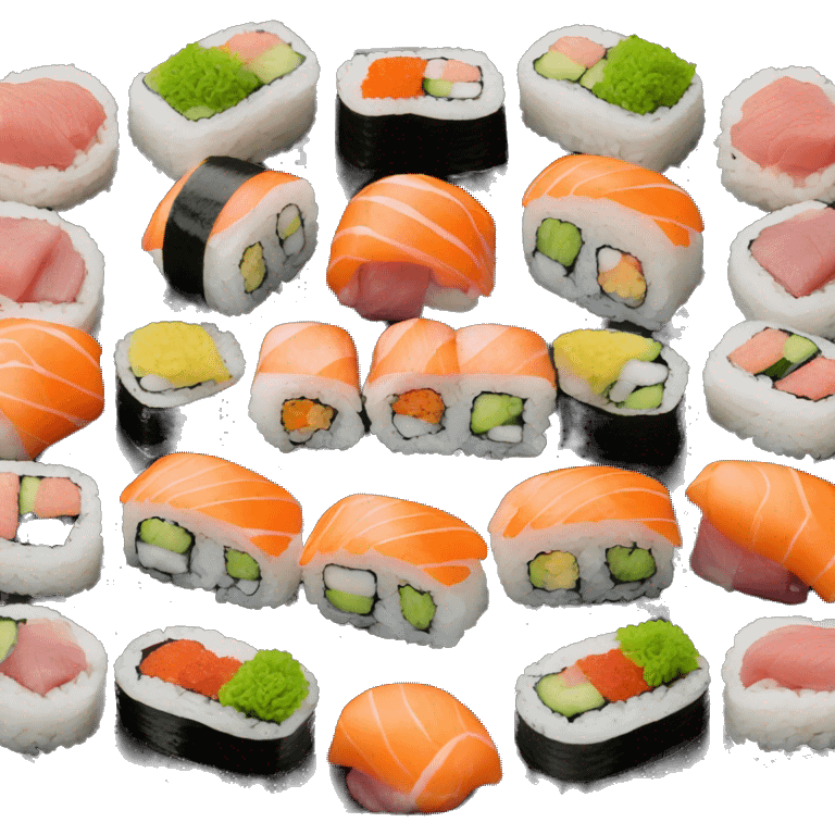 Sushi on black plate 6 rows  emoji