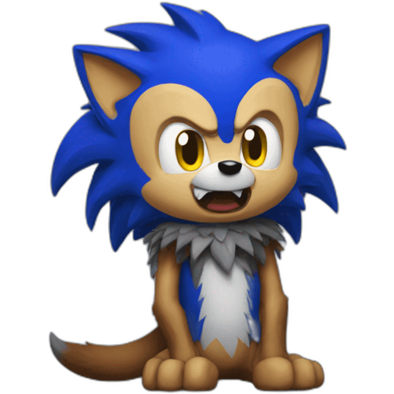 Sonic as werewolf emoji