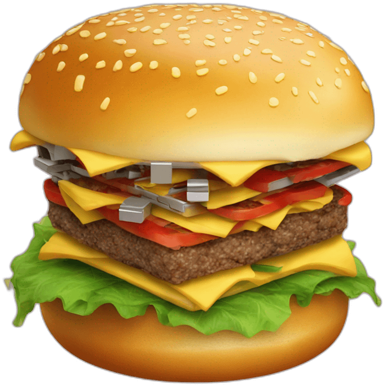 hamburger made of computer parts emoji