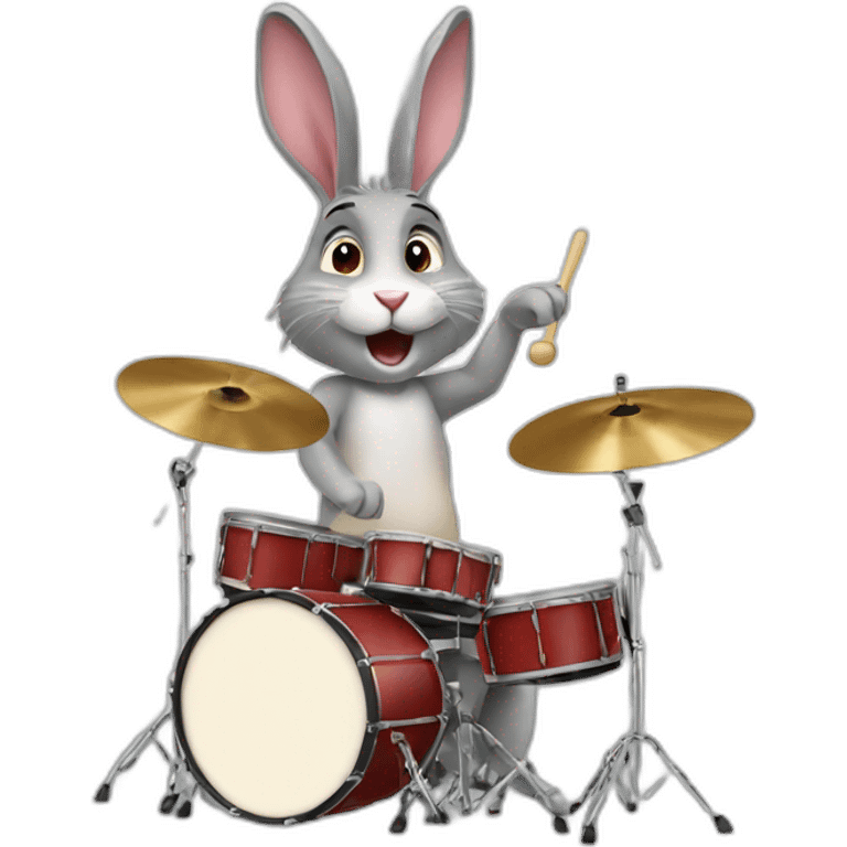 rabbit playing drums emoji