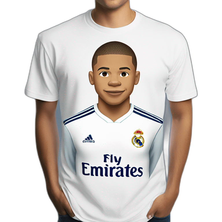 Mbappe with real madrid tshirt emoji