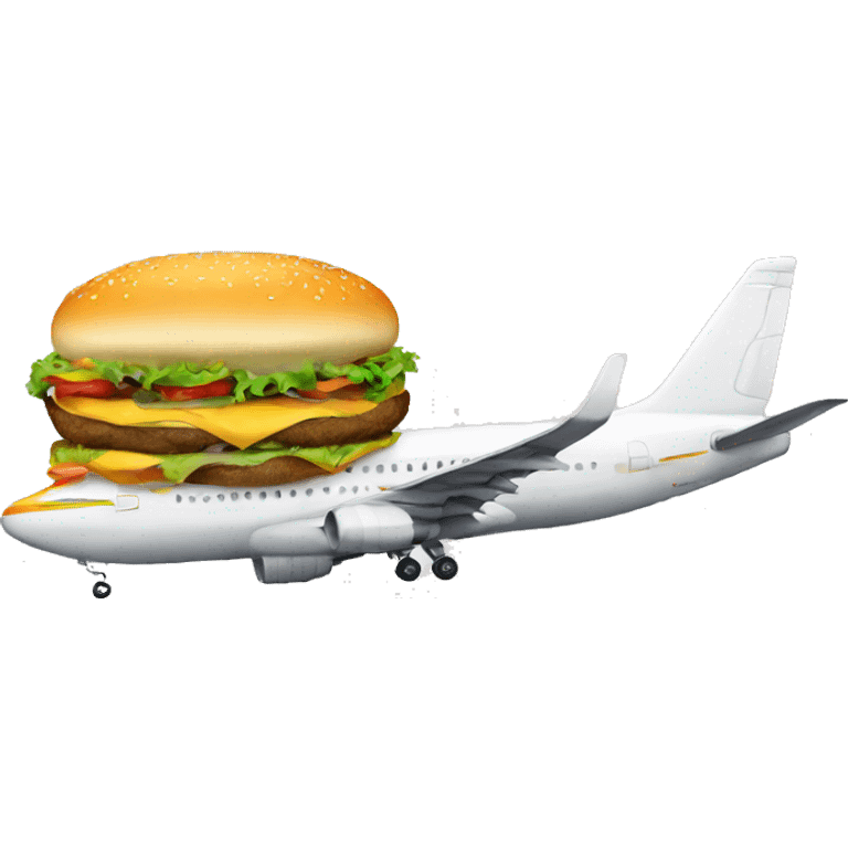 air plane, cheeseburger emoji