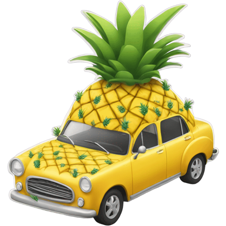 Car with pineapple stickers  emoji