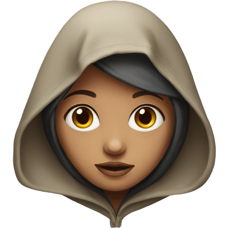 realistic girl in hood emoji