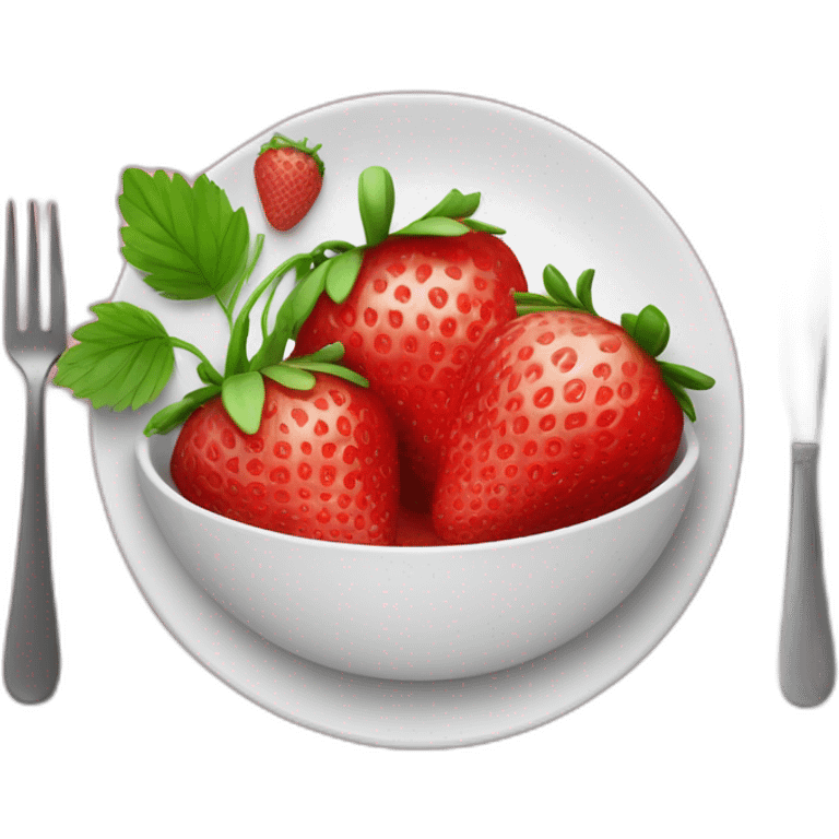 Fraise dans une assiette emoji