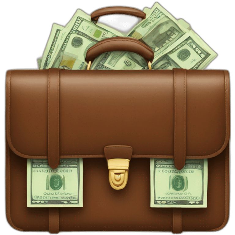 brown Briefcase with money emoji