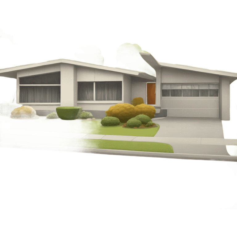 mid century modern style house emoji