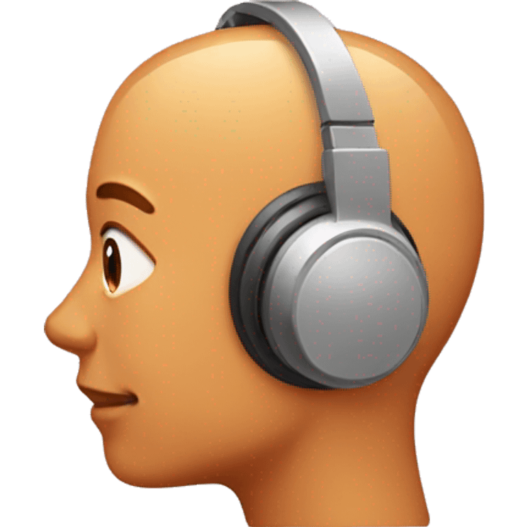 Close up of an ear, listening to podcast emoji