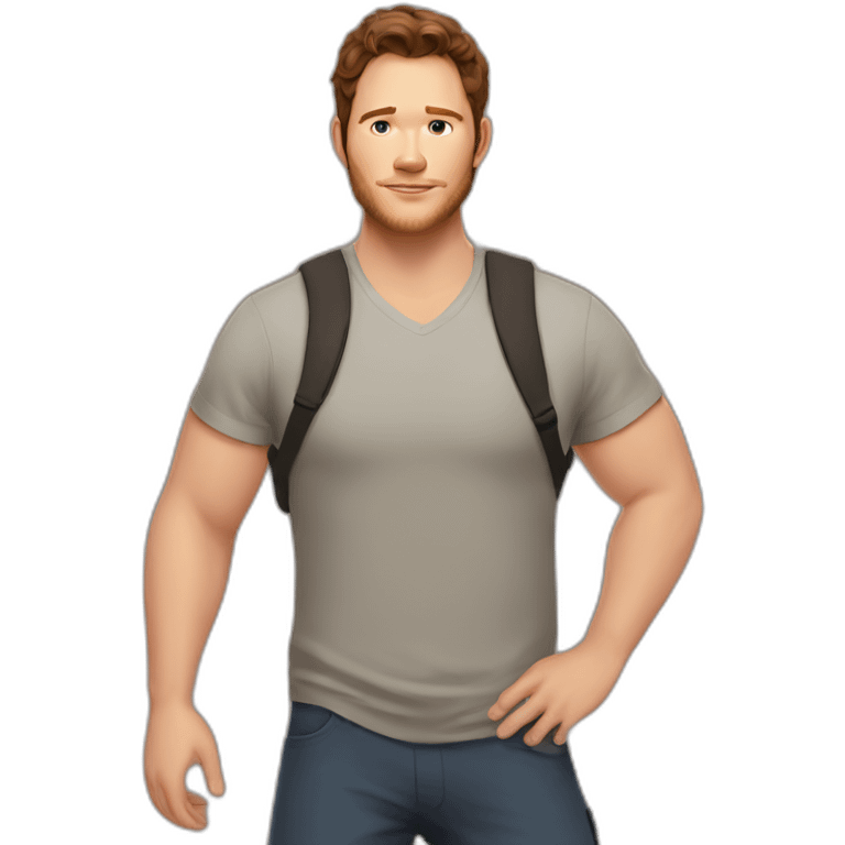 Chris Pratt brunette cartoon emoji