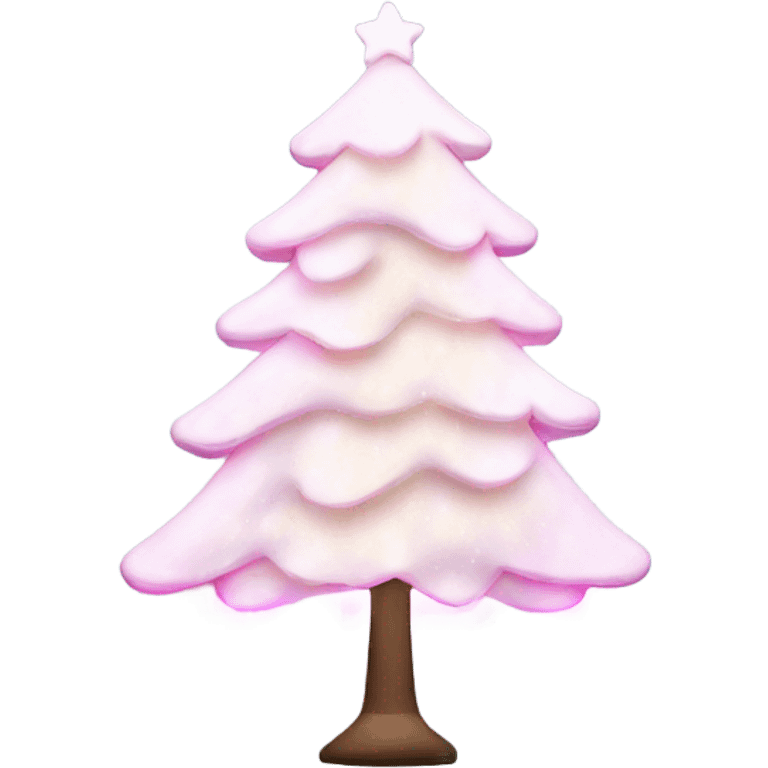 White Christmas tree with pink lights  emoji