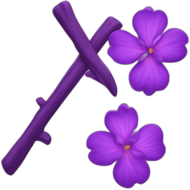 CROIX VIOLETTE ET ROSE  emoji