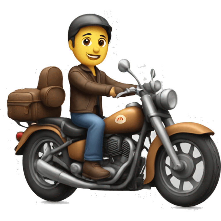 Man on old motorbike emoji