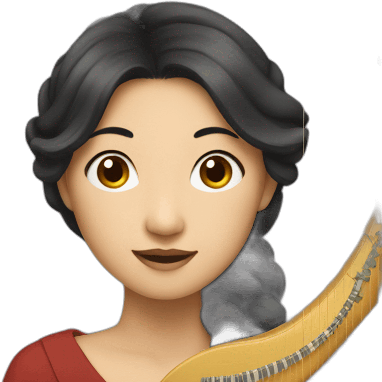 asian woman harpist emoji