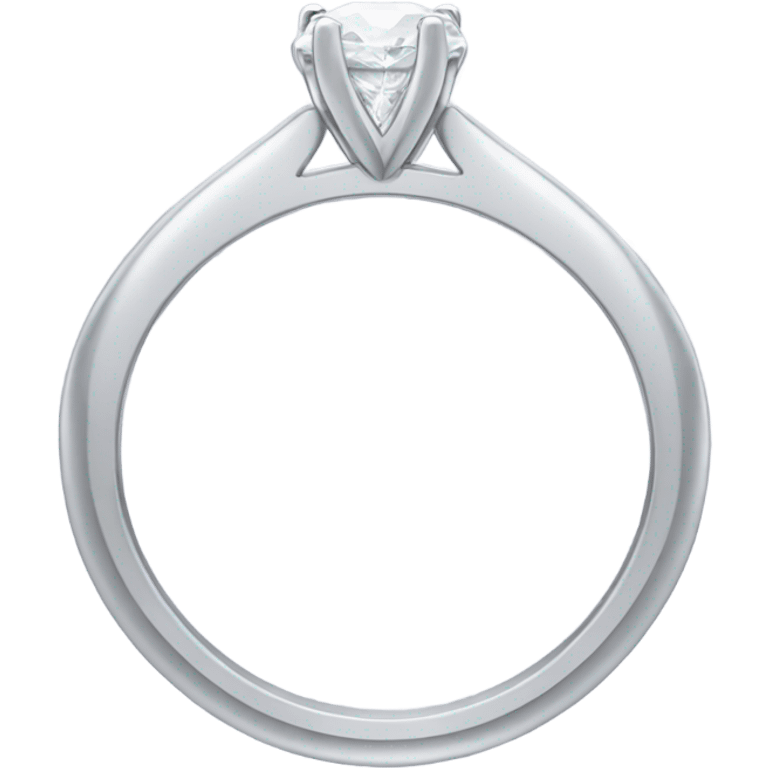 Engagement ring with thin silver band and pear shaped diamond emoji