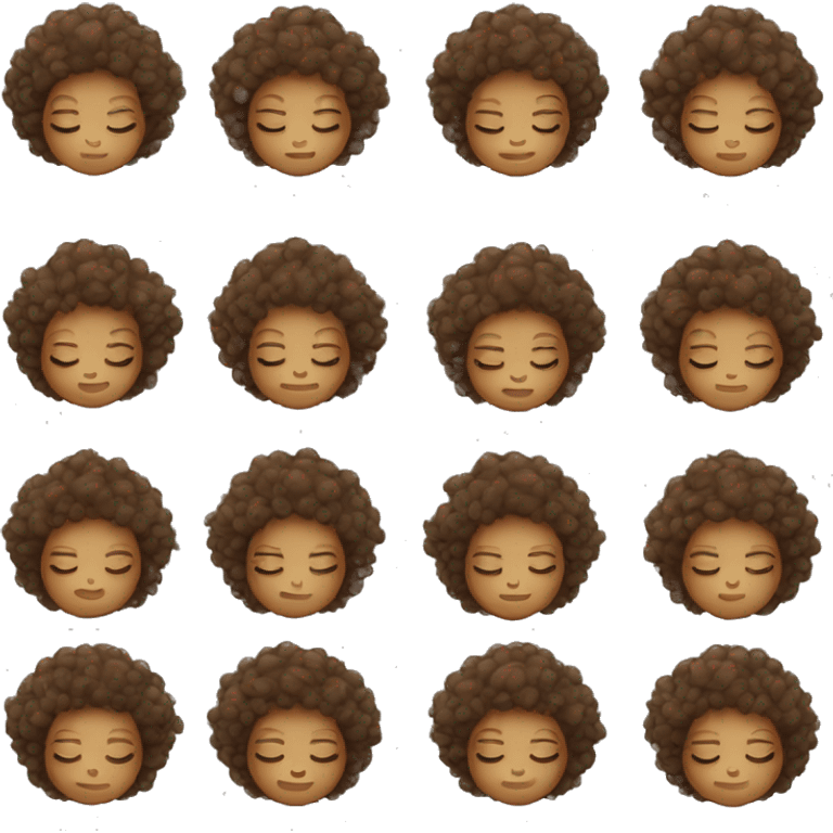 A tan girl with curly hair sleeping emoji