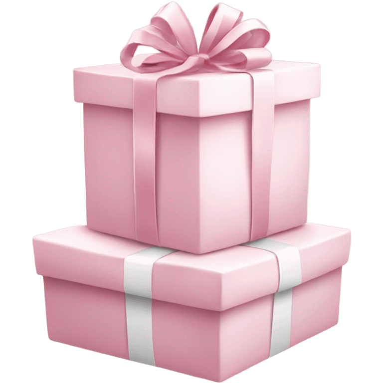 Light pink Christmas gifts under a white Christmas tree  emoji