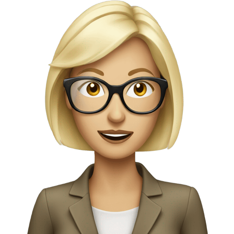 Elegant Blonde woman wearing glasses calling on cell phone emoji