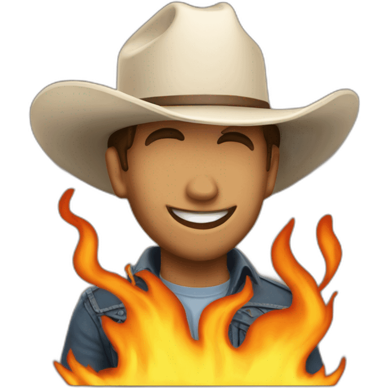 cowboy flaming hat emoji