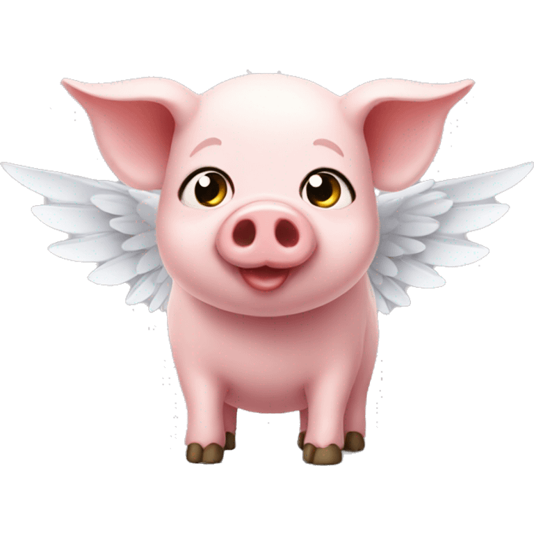 very cute pig with wings emoji