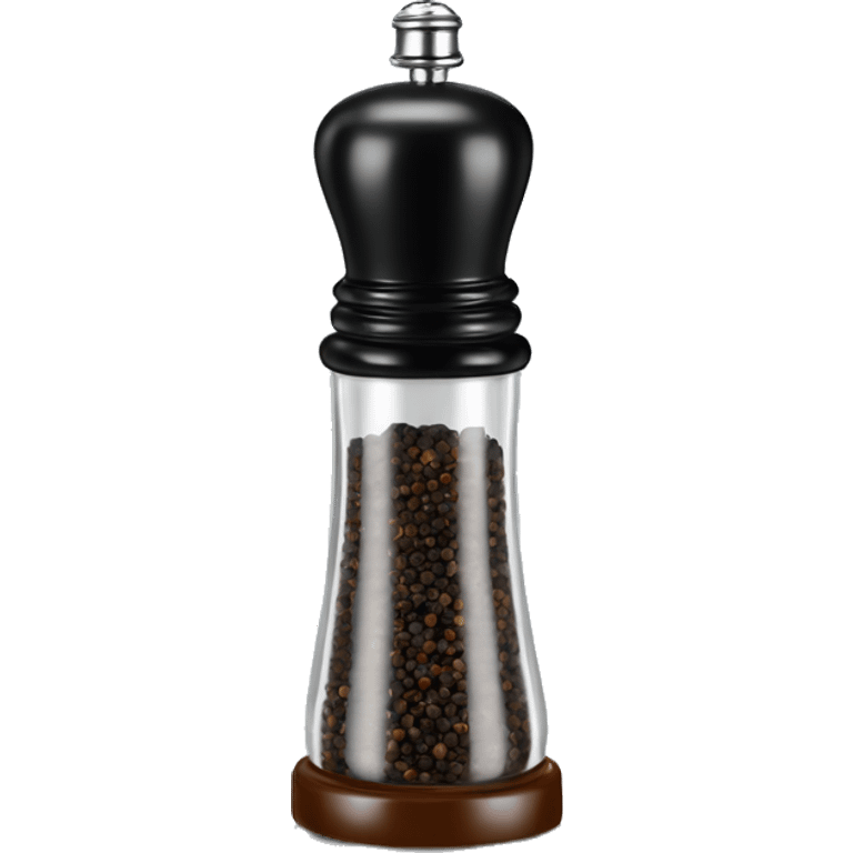 glass pepper mill with black pepper  emoji