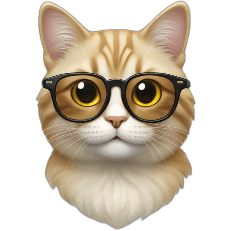 Un chat avec des lunettes emoji