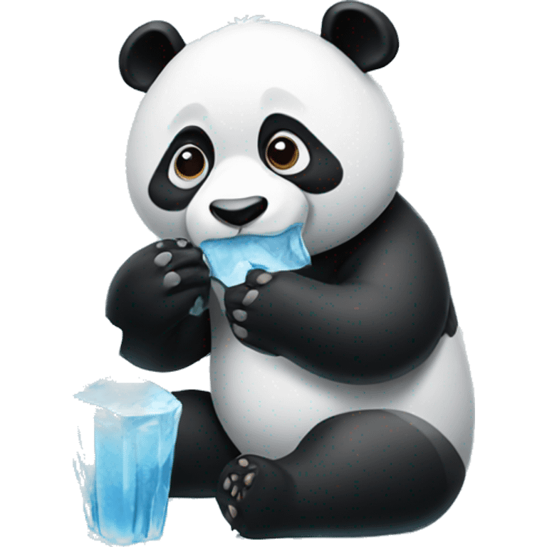 Panda eating ice creating  emoji