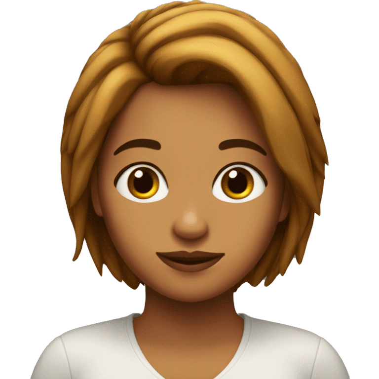 Chica con pelo marron y largo emoji