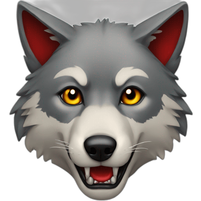 wolf with blood on emoji