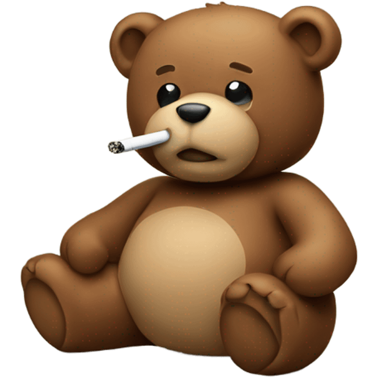 Teddy bear smoking emoji