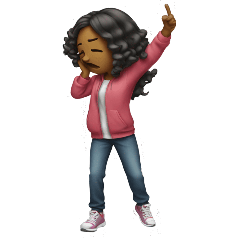 Girl dabbing emoji