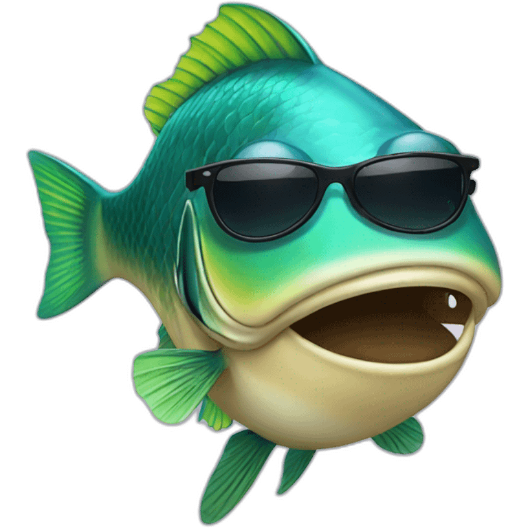 a fish with sunglasses emoji