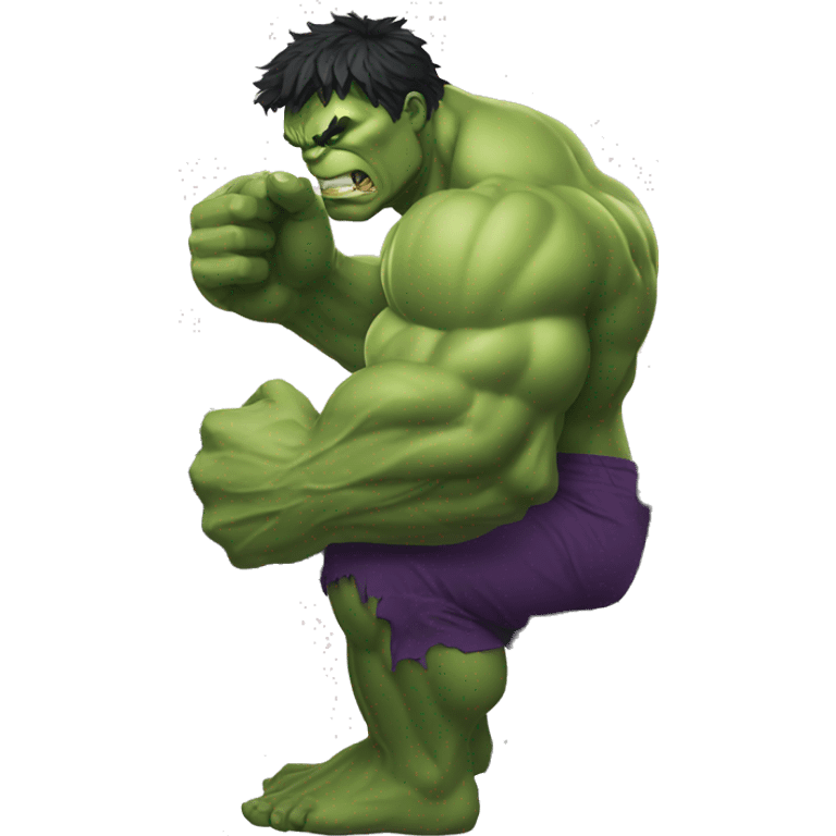 hulk jugando con su computadora emoji