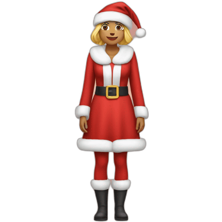 woman dressed as santa for christmas full height emoji