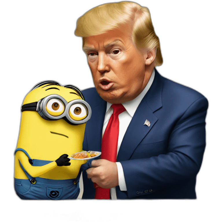 Minion eating trump for dinner emoji