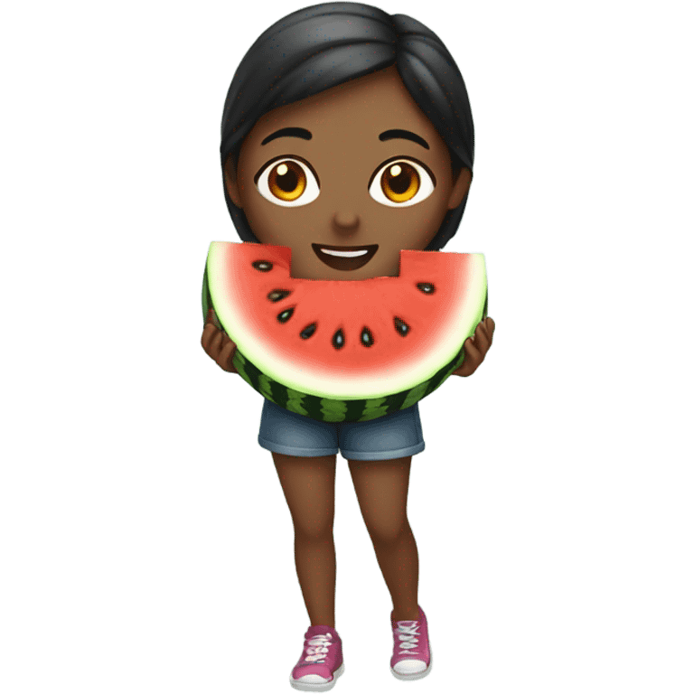 female holding watermelon emoji