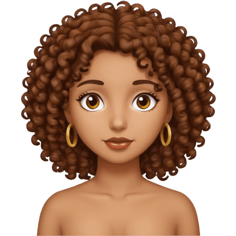 Brown curly haired Latina girl emoji