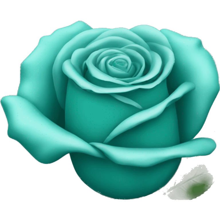 Teal rose flower emoji