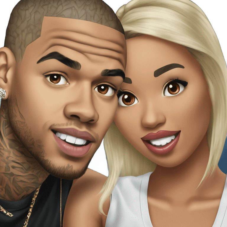 Hyper Realistic Chris Brown and beautiful Karruche Tran  emoji