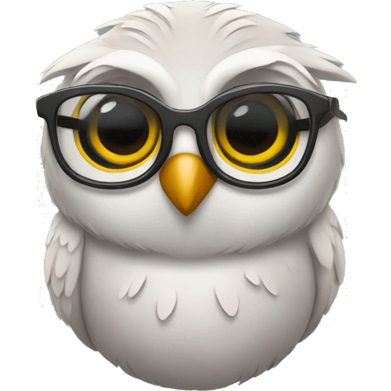 an owl wearing glasses emoji