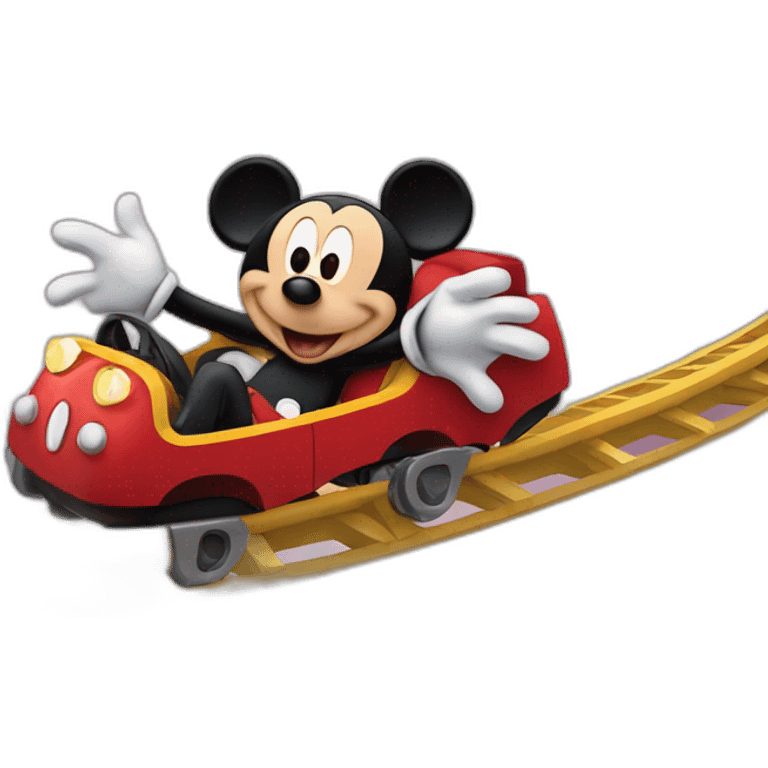 Mickey mouse rides the rollercoaster emoji