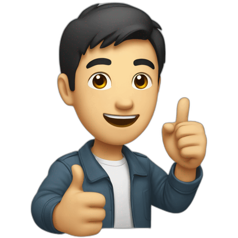 asian guy thumps up emoji