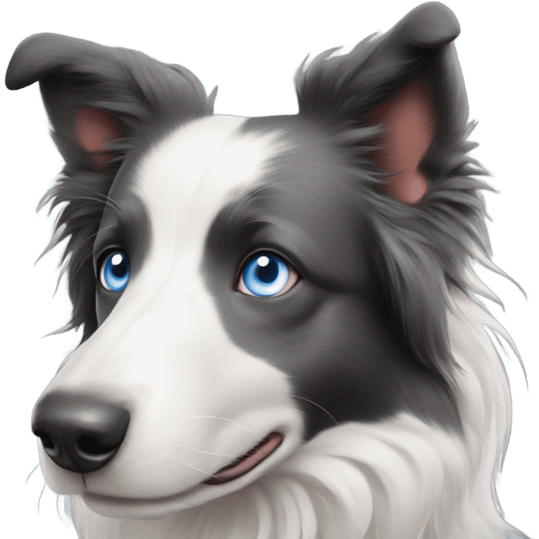 Border collie docked tail blue eyes emoji